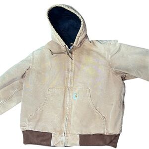 Distressed Carhartt Tan Coat Men’s Large